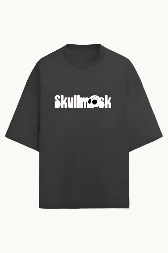 Secret Ingredient Baggy Tee in black, showcasing a stylish puff white vinyl print on a relaxed-fit design.-SKULLMASK
