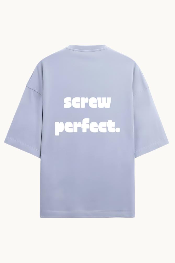 Back view of the Screw Perfect Baggy Tee, illustrating the relaxed fit and comfortable design.-SKULLMASK